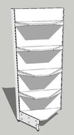 Стеллаж металлический с полками угловой 750х750/580х2000 (2х400, 2х300)
